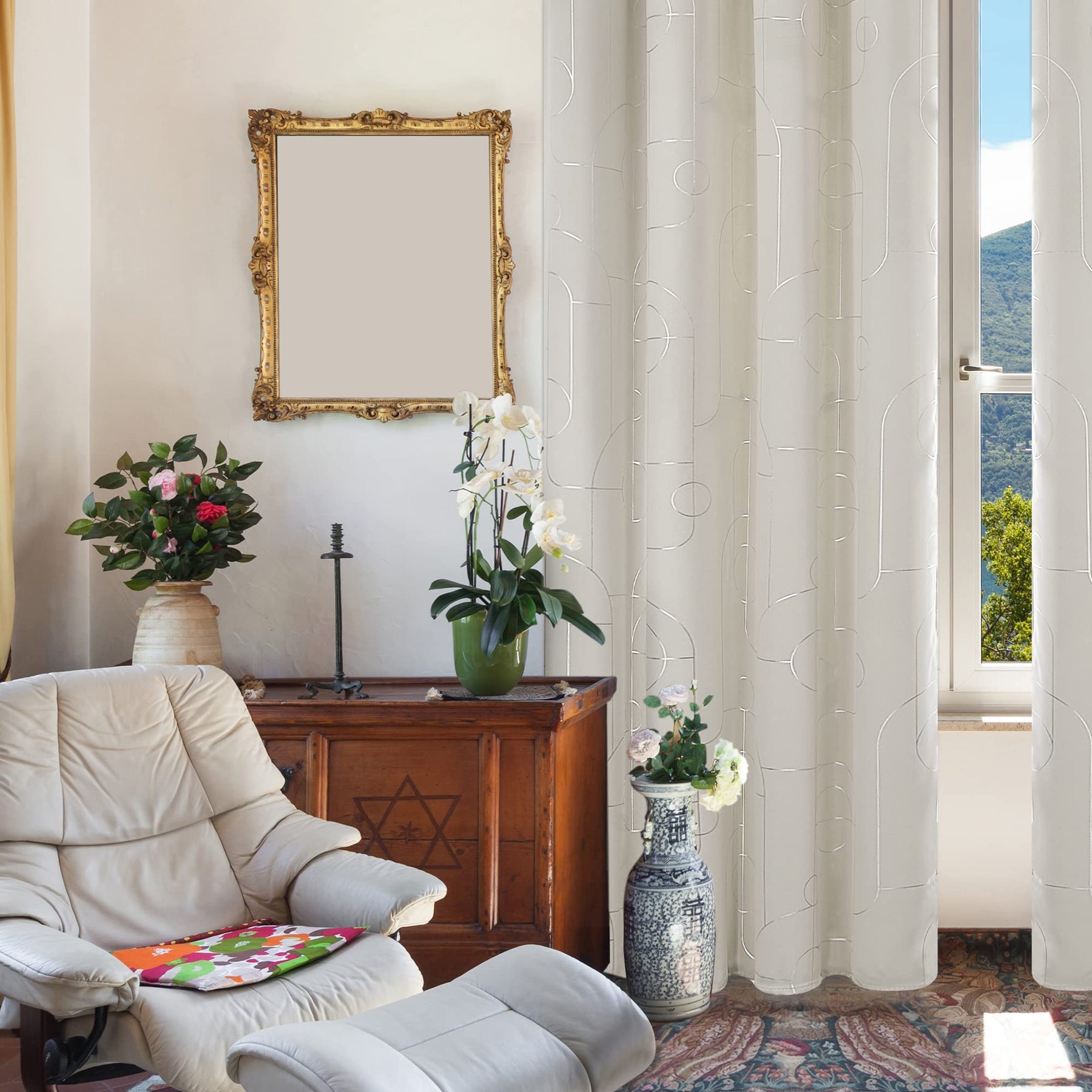 Light Beige/Circle Wave