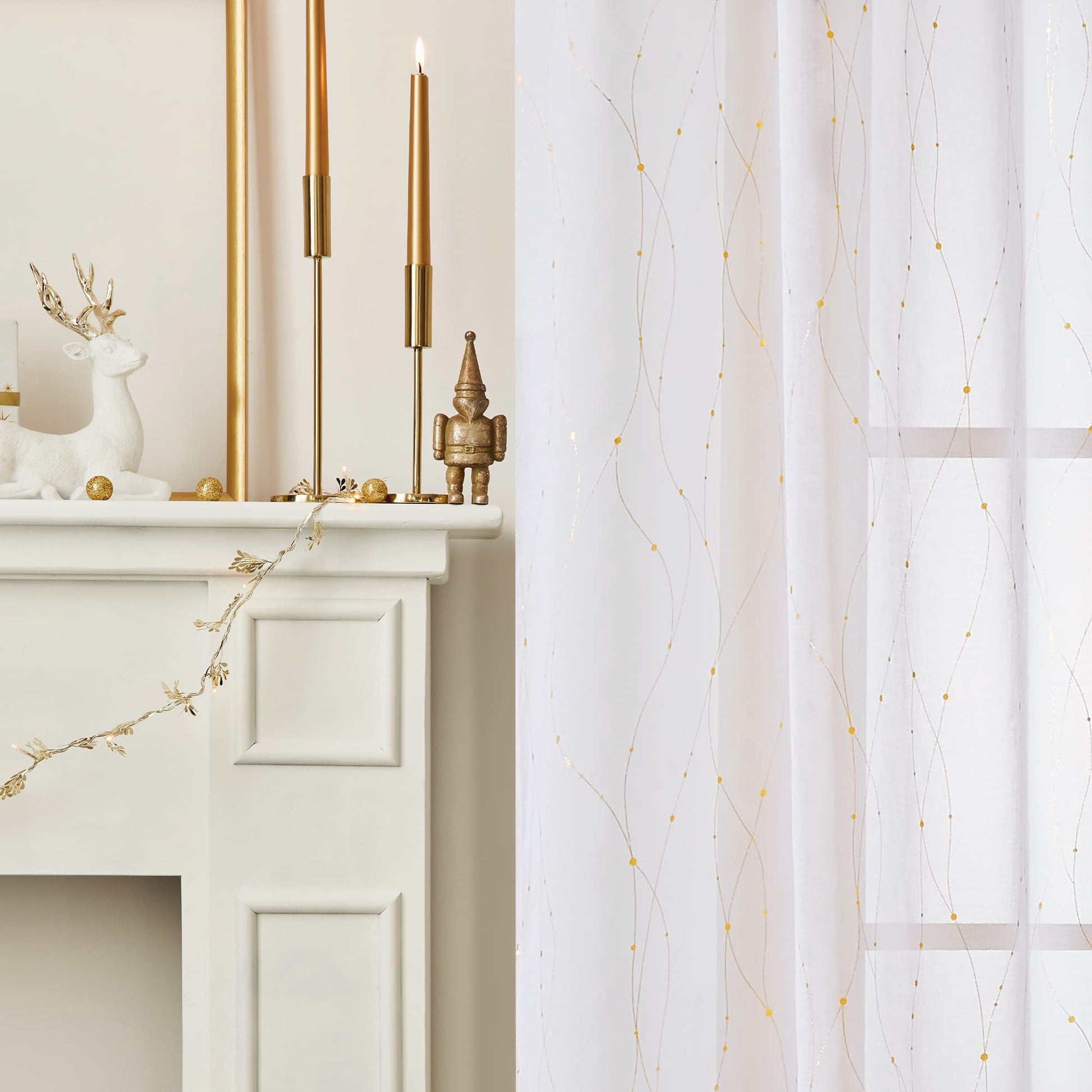 White & Gold/Grommet