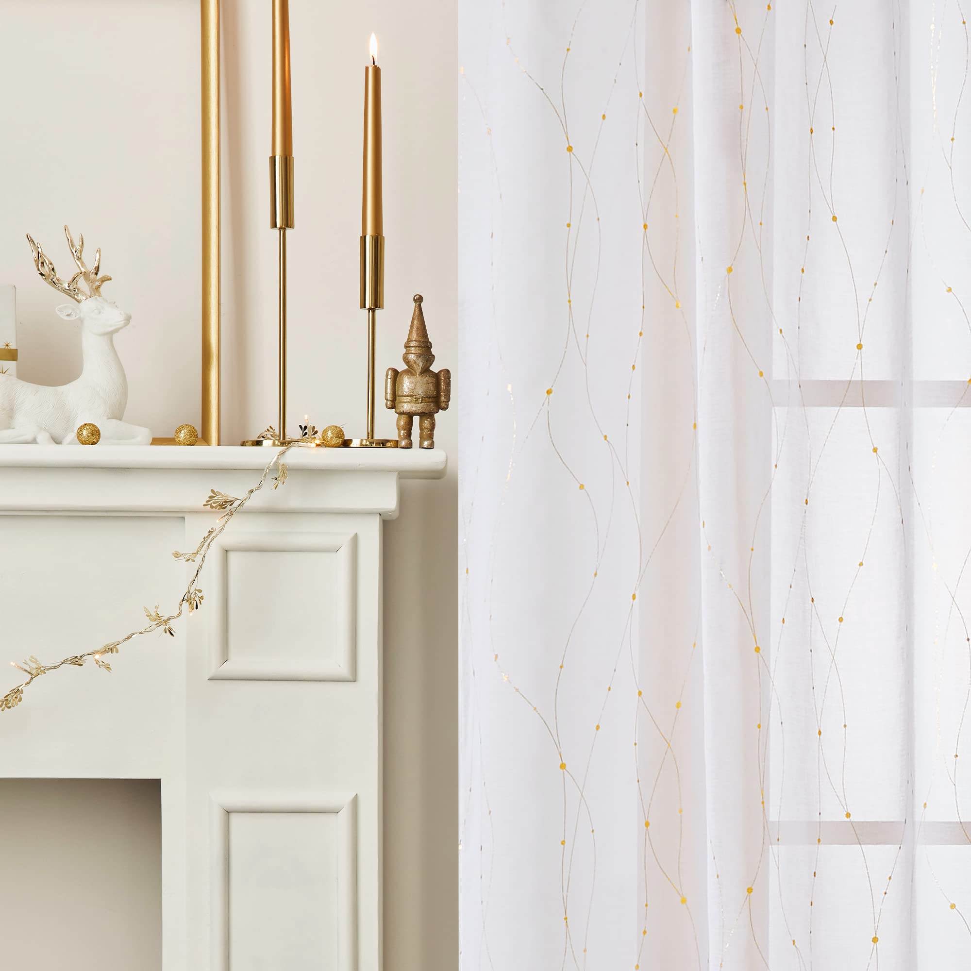 White & Gold/Grommet
