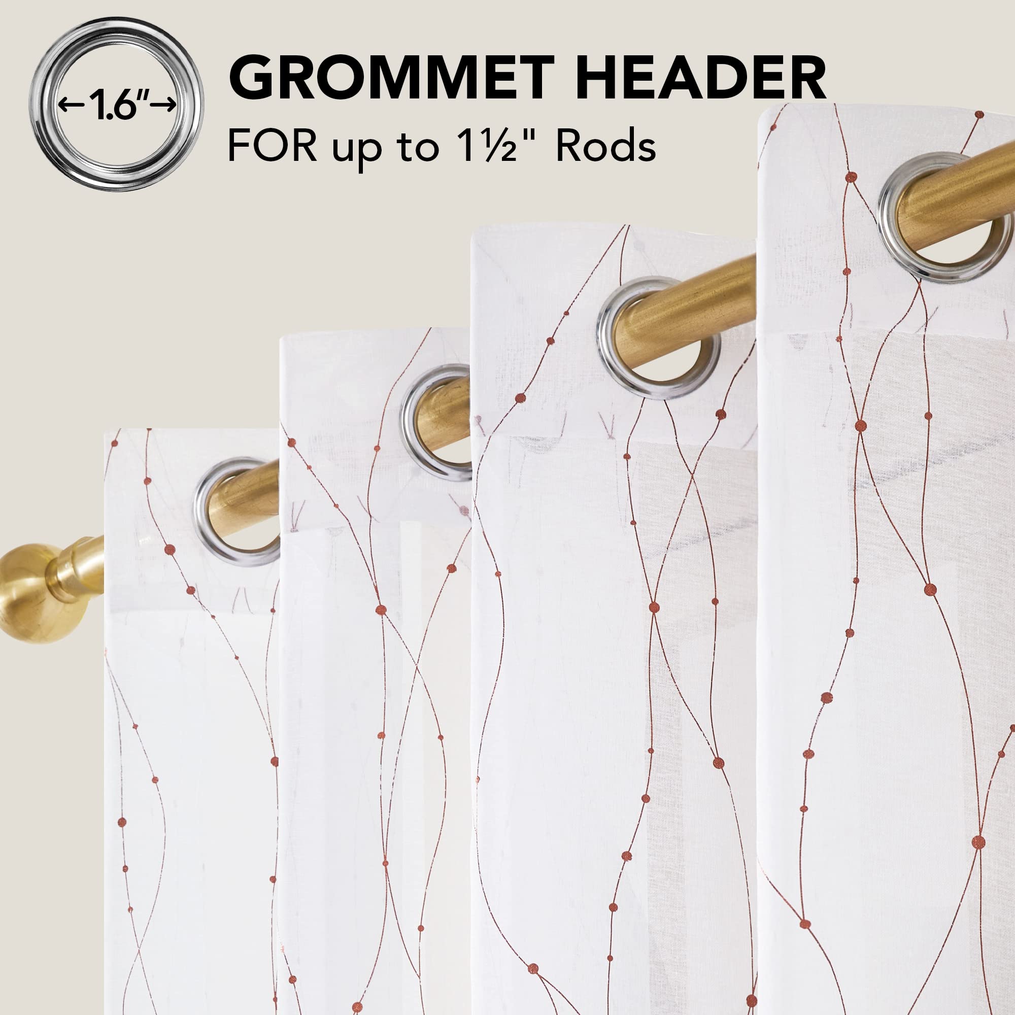 White & Red Bronze/Grommet