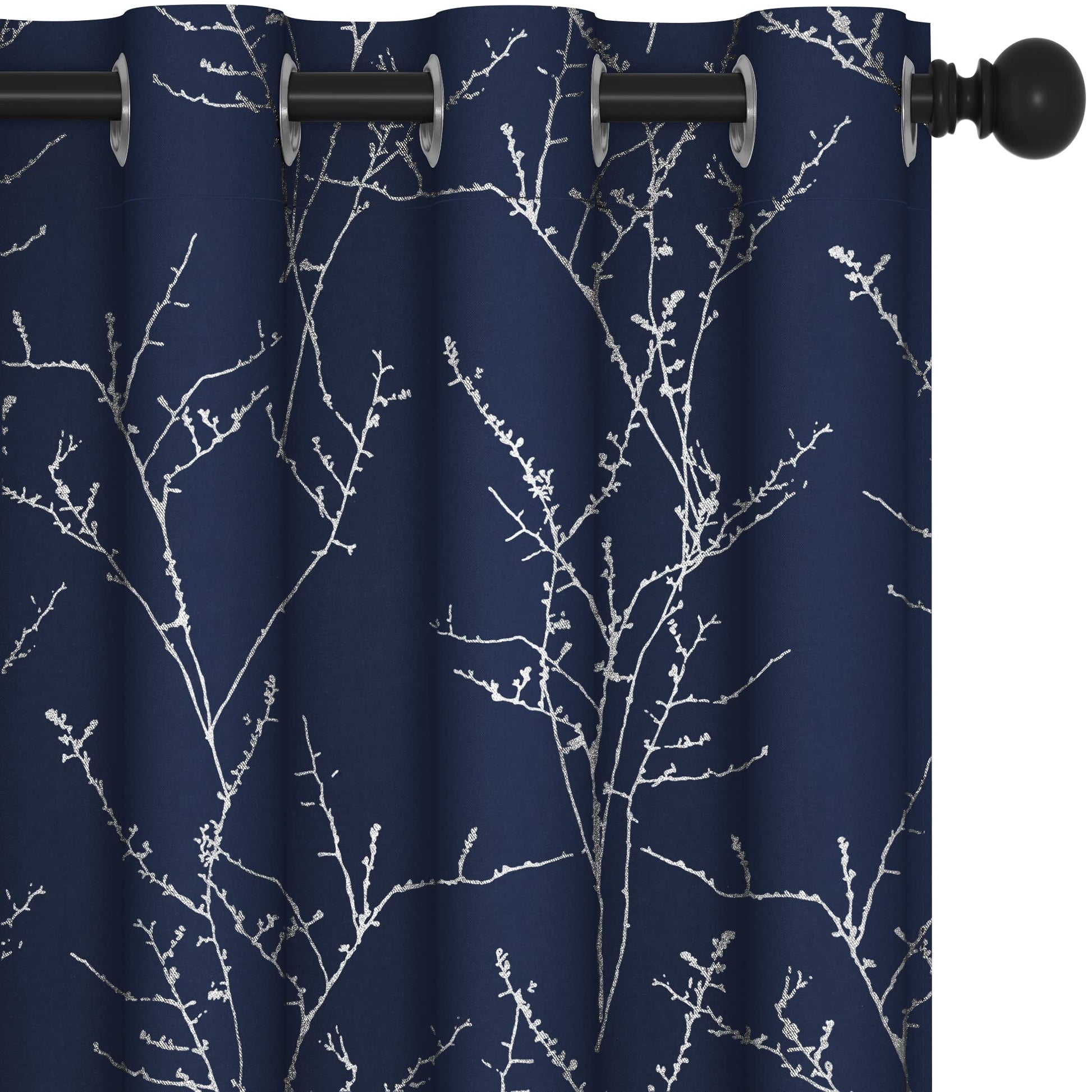 Navy Blue/Silver Tree Branch