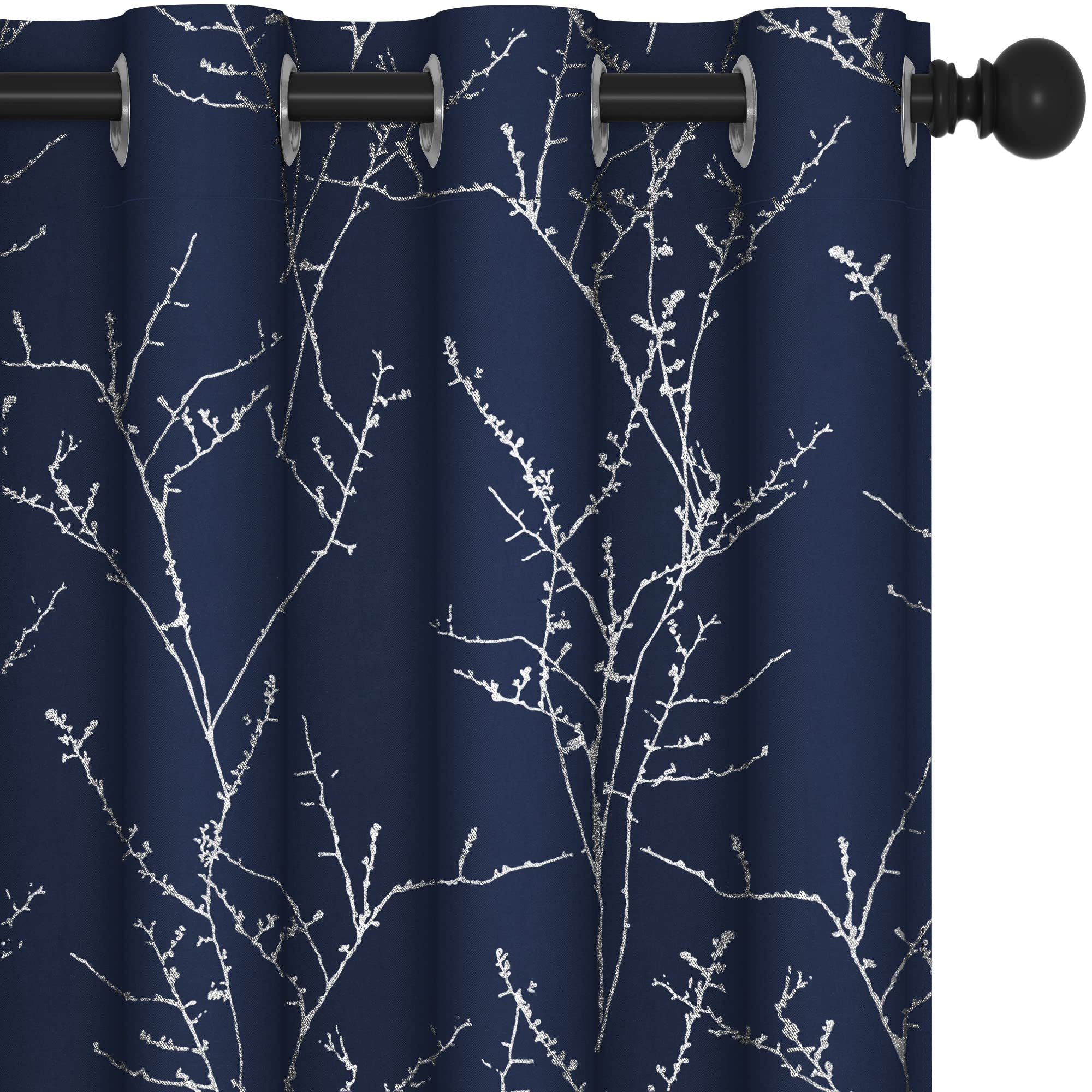 Navy Blue/Silver Tree Branch