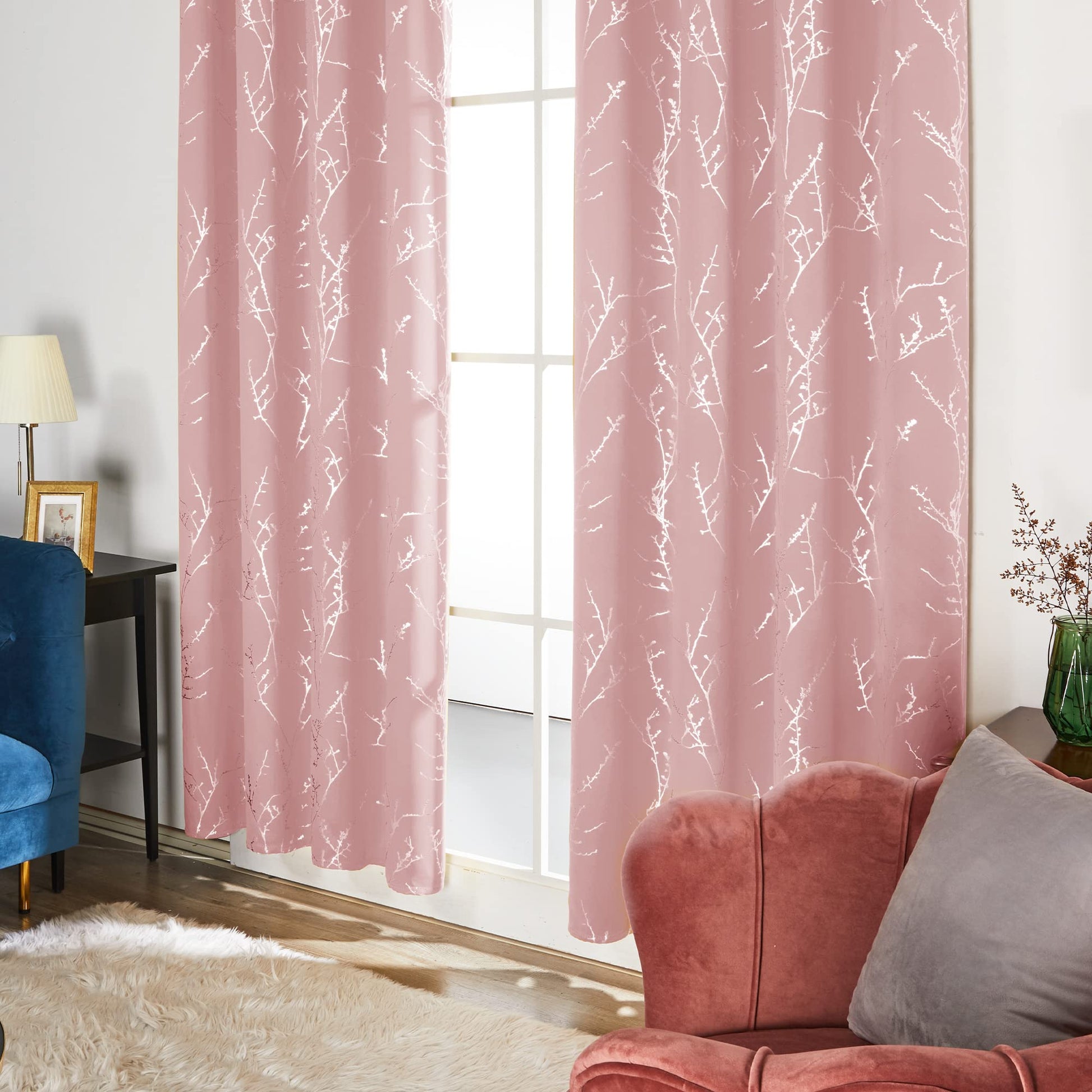 Coral Pink/Silver Tree Branch