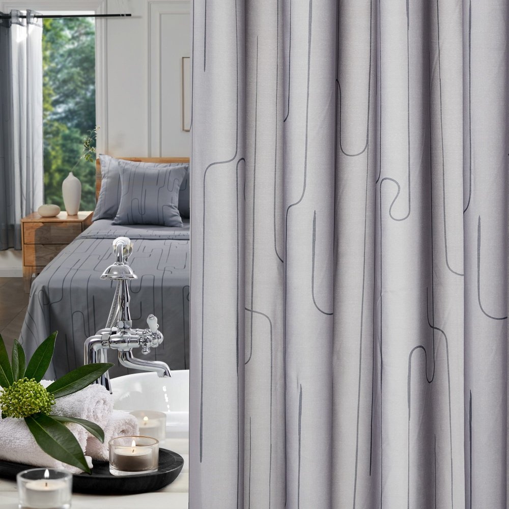 Pure Morning Haze Shower Curtains - Deconovo US